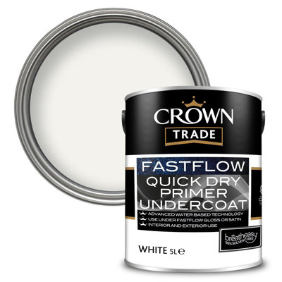 Crown Trade Fastflow Quick Dry Primer Undercoat White5L from B&Q
