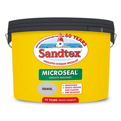 Sandtex Microseal Exterior Smooth Masonry Paint Gravel 10L from B&Q