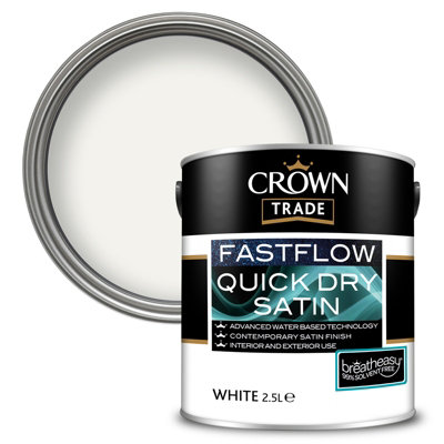 Crown Trade Fastflow Quick Drying Satin 2.5L White