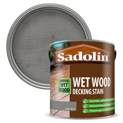 Sadolin Wet Wood Decking StainCape Grey2.5L from B&Q