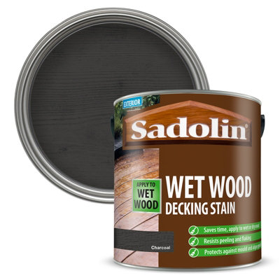 Sadolin Wet Wood Decking StainCharcoal2.5L from B&Q