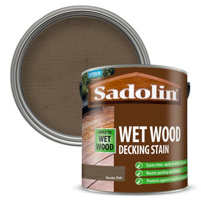 Sadolin Wet Wood Decking StainDusky Oak2.5L from B&Q