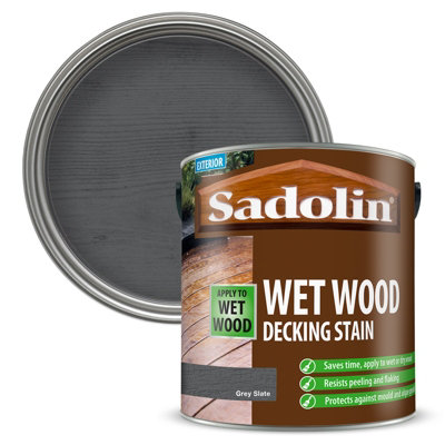 Sadolin Wet Wood Decking StainGrey Slate2.5L from B&Q