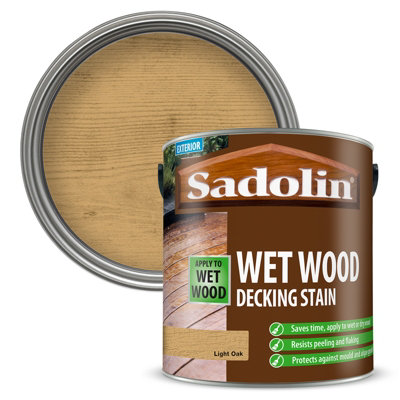 Sadolin Wet Wood Decking StainLight Oak2.5L from B&Q