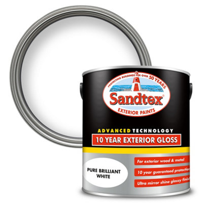 Sandtex 10 Year Pure Brilliant White Gloss Multi-Surface Paint2.5L from B&Q