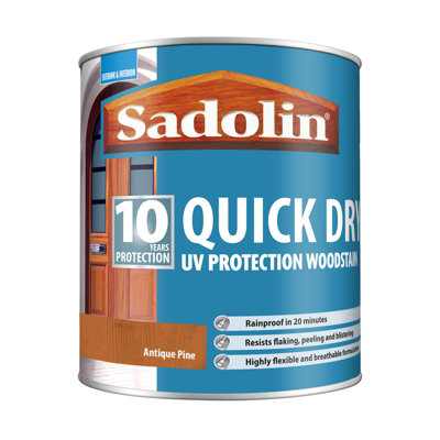 Sadolin Quick Dry Uv Protection WoodstainAntique Pine1L from B&Q