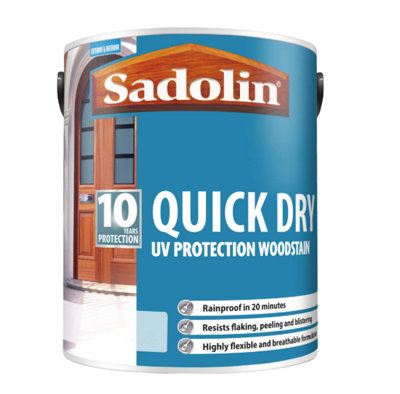 Sadolin Quick Dry Uv Protection Woodstain Jacobean Walnut 5L