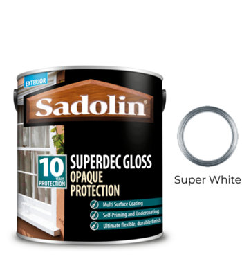 Sadolin Superdec Gloss Opaque Wood ProtectionSuper White1L from B&Q