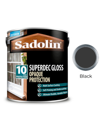 Sadolin Superdec Gloss Opaque Wood ProtectionBlack2.5L from B&Q