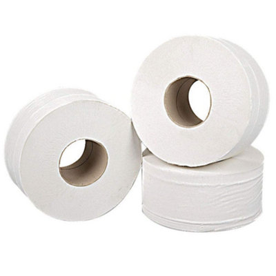 2Work  2-Ply Mini Jumbo Toilet Roll White (12 Pack) - Image 3