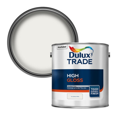 Dulux Trade High Gloss Paint 2.5L Pure Brilliant White - Image 4
