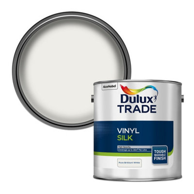 Dulux Trade Pure Brilliant White Silk Wall & Ceiling Emulsion Paint2.5L from B&Q