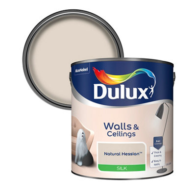 Dulux Walls & Ceilings Silk Emulsion Paint, 2.5L Natural Hessian