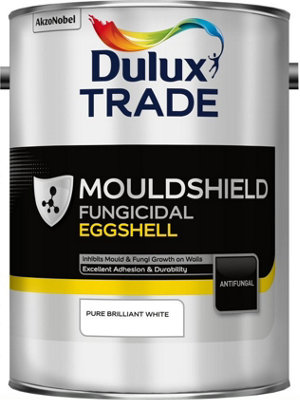 Dulux Trade Mouldshield Fungicidal EggshellPure Brilliant White5 Litre from B&Q