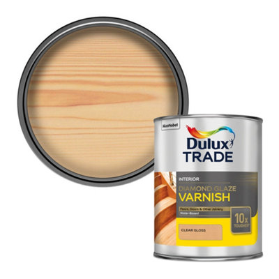 B&Q -  Diamond Glaze Clear Gloss Floor Wood Varnish1L