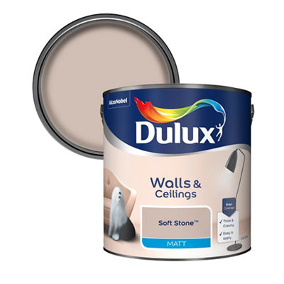 Dulux Walls & Ceilings Soft Stone Matt Emulsion Paint 2.5L - Image 5