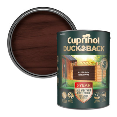 Cuprinol 5 Year Ducksback Autumn Brown Fence & Shed Treatment, 5L-45797 