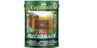 Cuprinol 5 Year Ducksback Shed & Fence Treatment Autumn Brown 5L