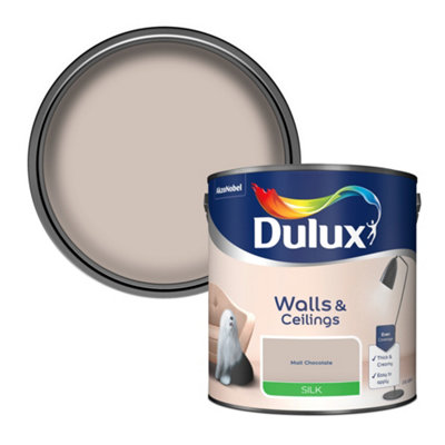 Dulux Smooth Creamy Silk Emulsion Paint Malt Chocolate  2.5L Walls and Ceiling - Image 8