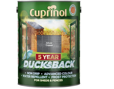 Cuprinol 5 Year Ducksback Shed & Fence Treatment Silver Copse 5L