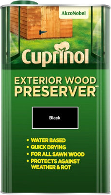 Cuprinol Exterior Wood Preserver Black 5L-45854 