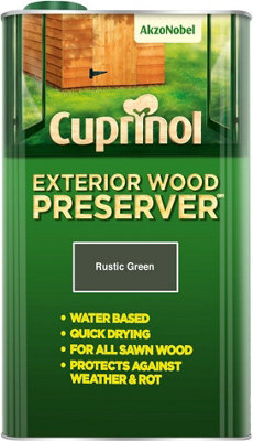 Cuprinol Exterior Wood Preserver Rustic Green 5L