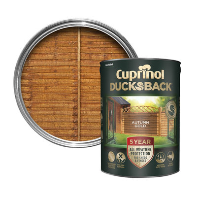 Cuprinol 5 Year Ducksback Autumn Gold Exterior Wood Paint, 5L