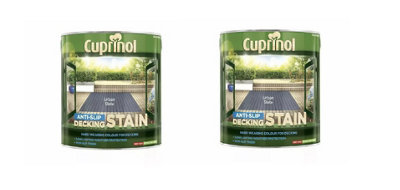 Cuprinol Anti-Slip Decking Stain Urban Slate 2.5L Pack Of 2