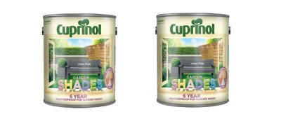 Cuprinol Garden Shades Paint Exterior Woodcare Urban Slate 2.5L Pack Of 2