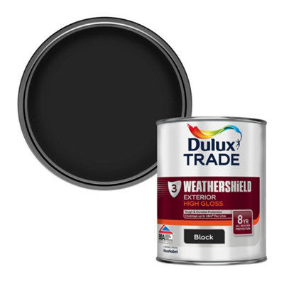 B&Q -  Black Gloss Multi-Surface Exterior Protector Metal & Wood Paint1L