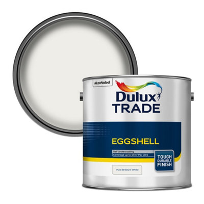 Dulux Trade Pure Brilliant White Eggshell Metal & Wood Paint2.5L from B&Q