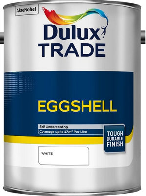 Dulux Trade EggshellWhite5L from B&Q