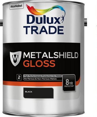 Dulux Trade Metalshield Gloss Black 5L from B&Q