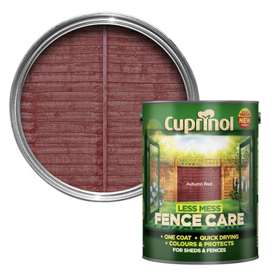 Cuprinol Less Mess Fence Care Autumn Red Matt Exterior Wood Paint, 5L