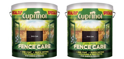 Cuprinol Less Mess Fence Care Rich Oak 6L Pack Of 2