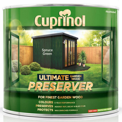 Cuprinol Ultimate Garden Wood Preserver 1L All Colours Spring Green