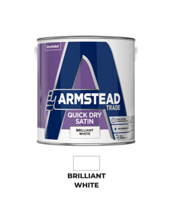 Armstead Trade Quick Dry SatinBrilliant White5 Litre from B&Q