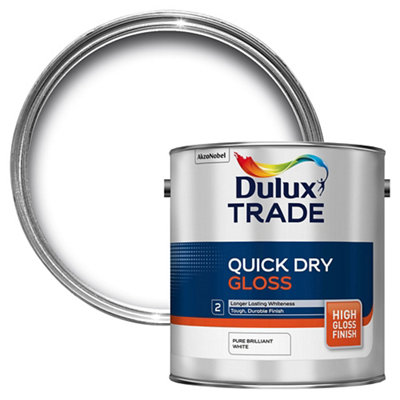 Dulux Trade Pure Brilliant White Gloss Metal & Wood Paint2.5L from B&Q