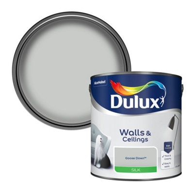 Dulux Walls & Ceilings Silk Emulsion Paint, 2.5L Goose Down