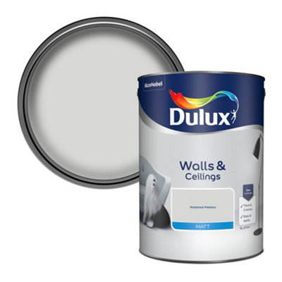Dulux Walls & Ceilings Matt Emulsion Paint 5L Polished Pebble - Image 3