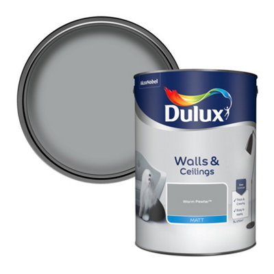 Dulux Wall & Ceilings Warm Pewter Matt Emulsion Paint 5L - Image 3