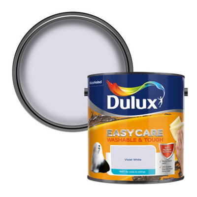 Dulux Violet White Easycare Washable & Tough Matt Wall & Ceiling Emulsion Paint, 2.5L Large