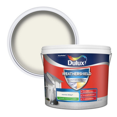 Dulux Weathershield Jasmine White Smooth Matt Masonry Paint10L from B&Q