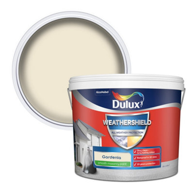 Dulux Weathershield Gardenia Smooth Matt Masonry Paint10L from B&Q