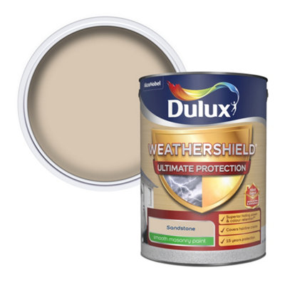 Dulux Weathershield Ultimate Sandstone Smooth Matt Masonry Paint5L from B&Q