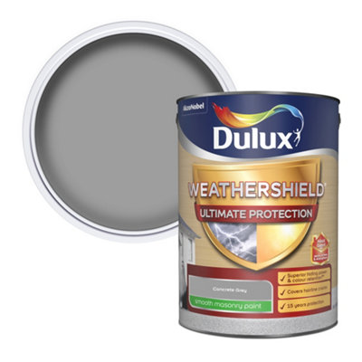 Dulux Weathershield Ultimate Concrete Grey Smooth Matt Masonry Paint5L from B&Q