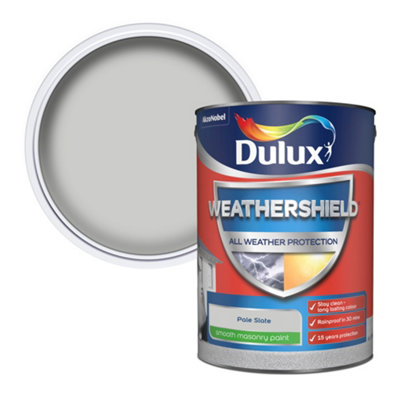 Dulux Weathershield Pale Slate Smooth Matt Masonry Paint5L from B&Q