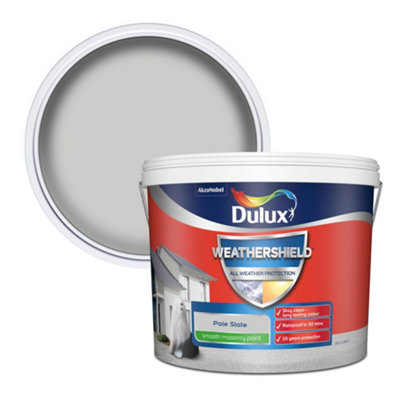 Dulux Weathershield Pale Slate Smooth Matt Masonry Paint10L from B&Q