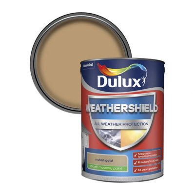 Dulux All Weather Protection Smooth Masonry5LMuted Gold from B&Q