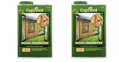 Cuprinol Wood Preserver For Interior & Exterior Use Clear 5L Pack Of 2